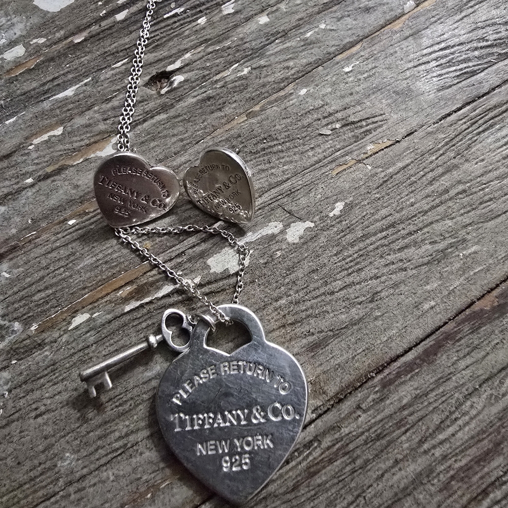 Tiffany & Co. Silver Heart and Key Necklace